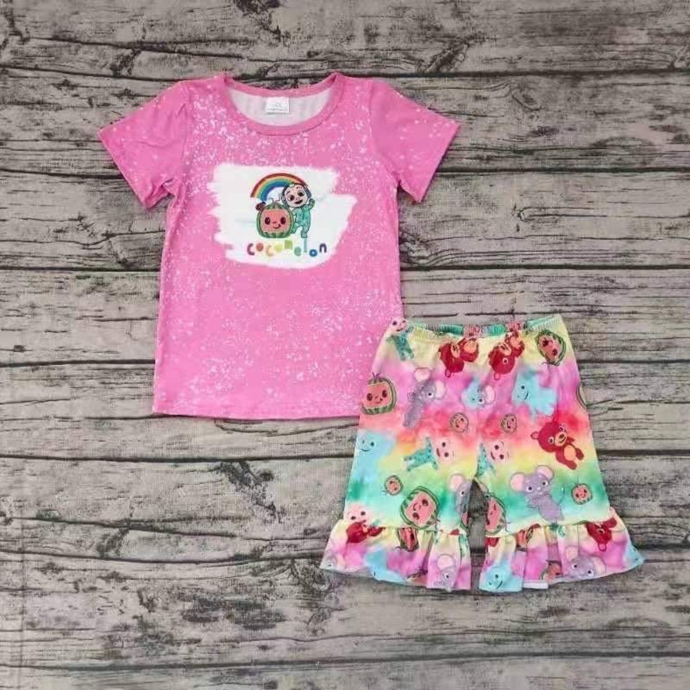 Cocomelon cute pink colorful shorts set pants